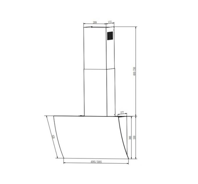 Вытяжка Elikor WAVE 50 WH белый