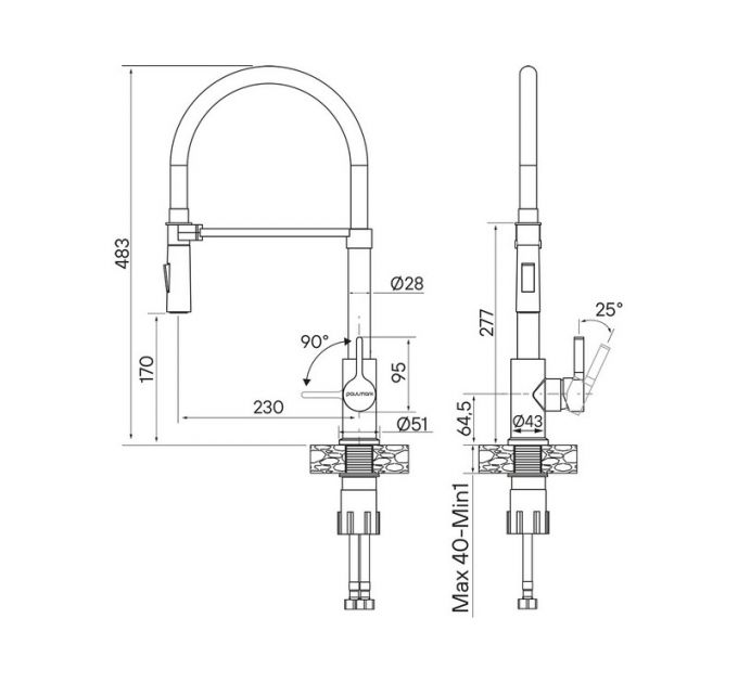 Смеситель Paulmark Halt Ha214021-G, золото