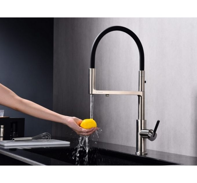 Смеситель Paulmark Tornado To213402-BS (NI), брашированная сталь (никель)