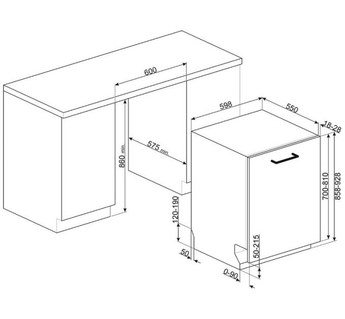 Посудомоечная машина SMEG STL323BQLH