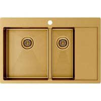 Мойка Paulmark Kroner 78/2SF PM227851-BGL, брашированное золото