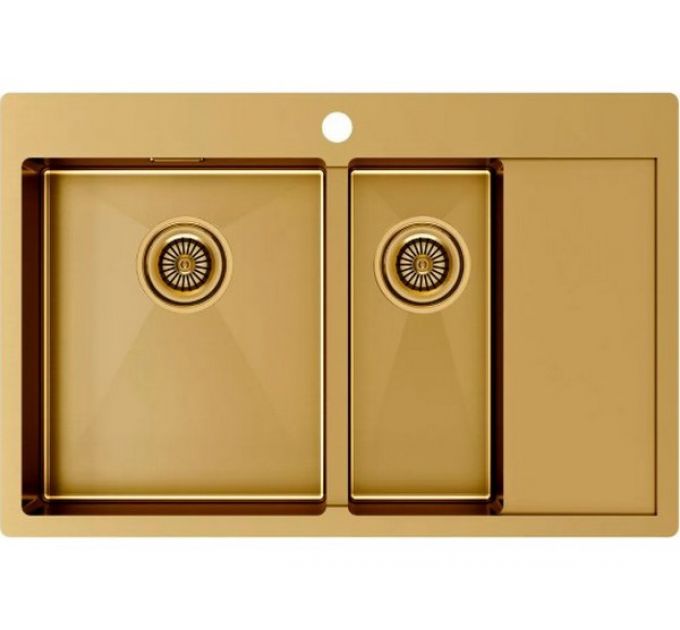 Мойка Paulmark Kroner 78/2SF PM227851-BGL, брашированное золото