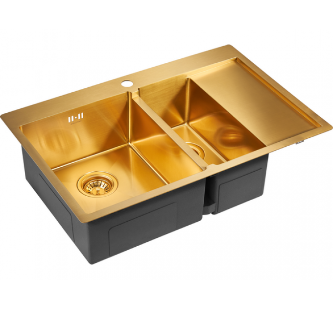 Мойка Paulmark Kroner 78/2SF PM227851-BGL, брашированное золото