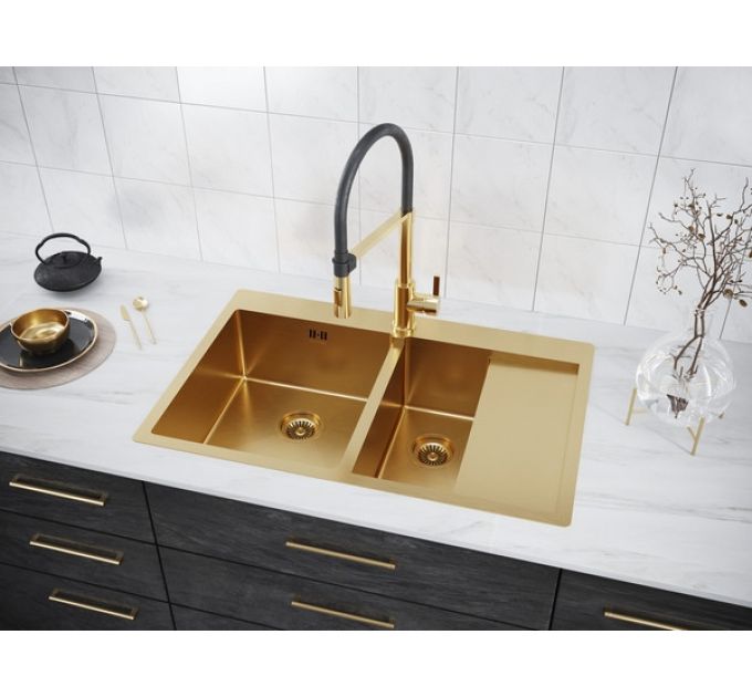 Мойка Paulmark Kroner 78/2SF PM227851-BGL, брашированное золото