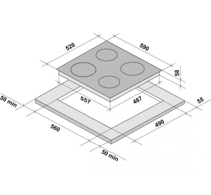 Варочная панель KRONA FORTE 60 BL индукционная