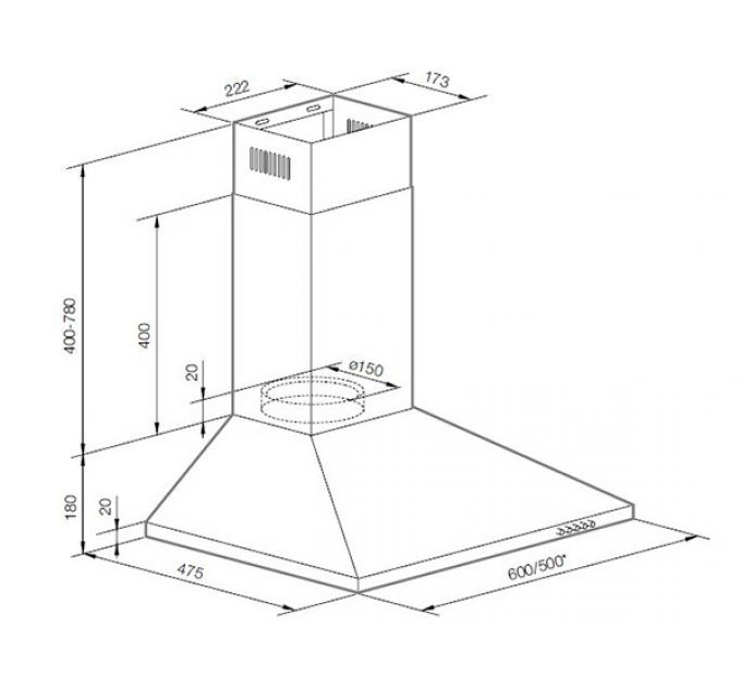 Вытяжка GRAUDE DHP 50.0 E