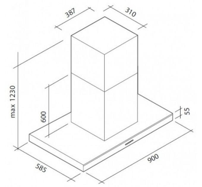 Вытяжка Falmec LUMINA NRS ISOLA BLACK 90