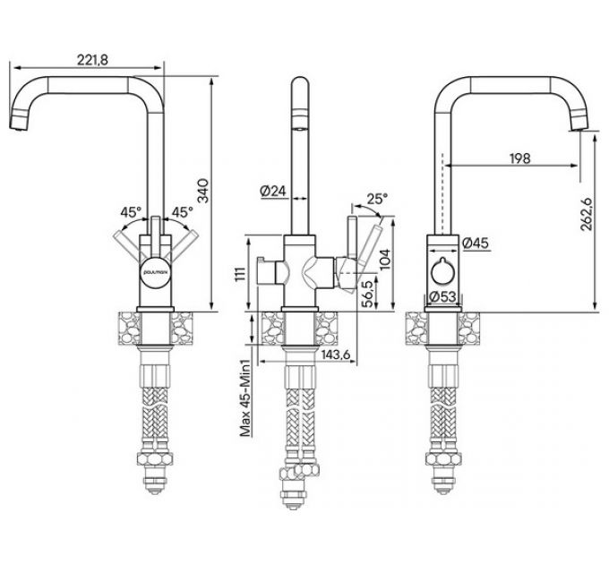 Смеситель Paulmark Logas Lo213021-GRM (402), серый металлик