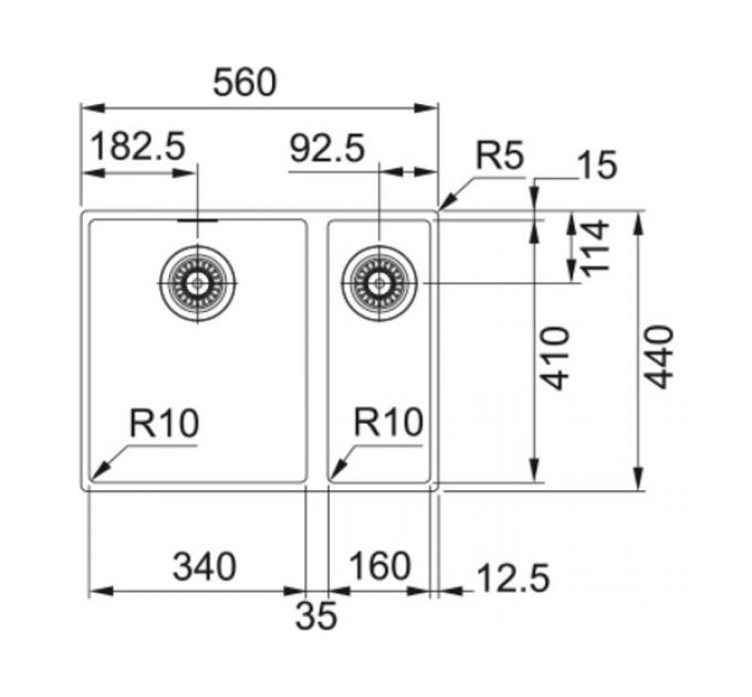 Мойка Franke SID 160, оникс (125.0443.362)