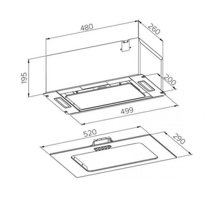 Вытяжка MEFERI INBOX52WH GLASS ULTRA