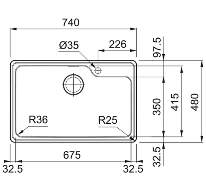 Мойка Franke BCX 610-74 TL, стоп-вент. (101.0689.946)