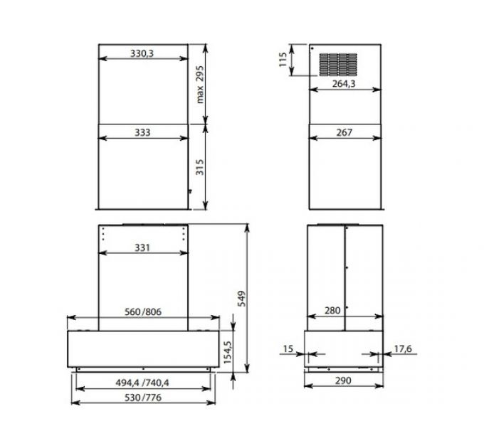 Вытяжка Falmec GRUPPO INCASSO NRS STEEL 50