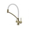 Смеситель Paulmark Siegen Si213111-BRW, бронза, белый шланг