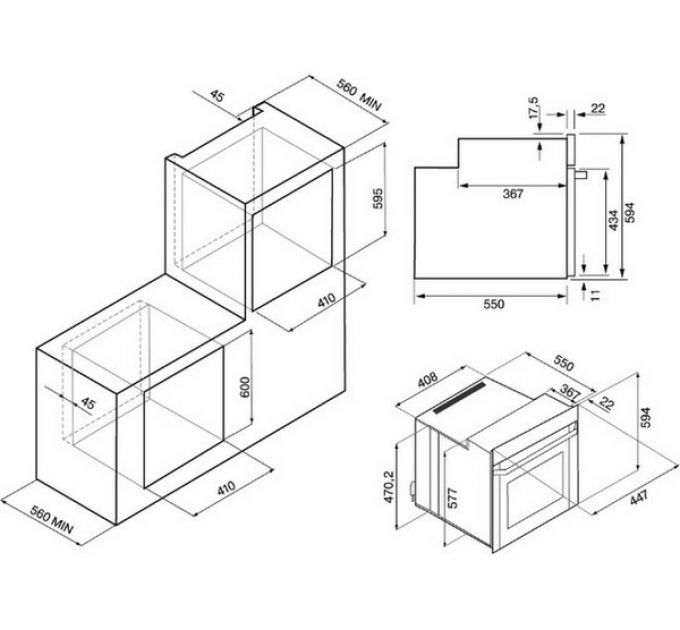 Духовой шкаф KRONA LINDE 45 WH