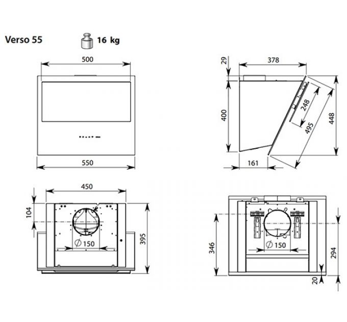 Вытяжка Falmec VERSO 55 BLACK