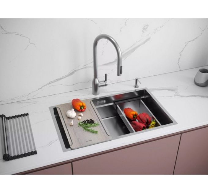 Мойка Paulmark Next-multi sink 74 uni PM787445-BS, брашированная нерж. сталь