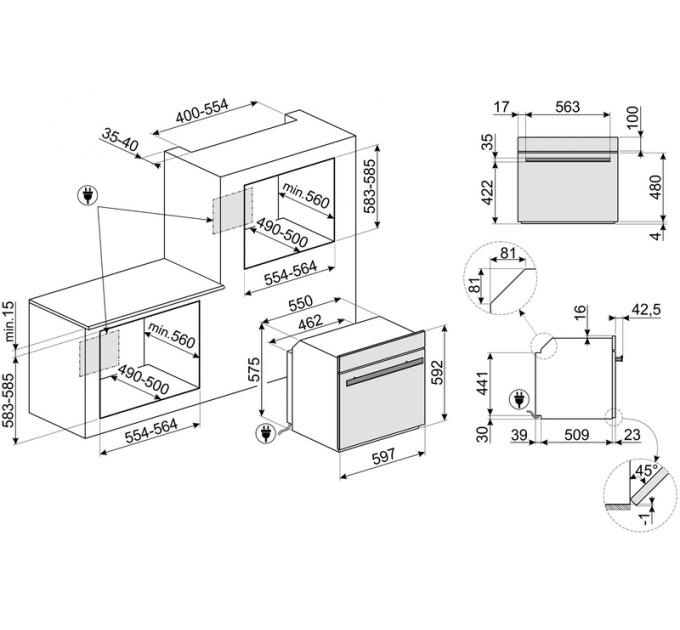 Духовой шкаф SMEG SO6104APG с паром и СВЧ