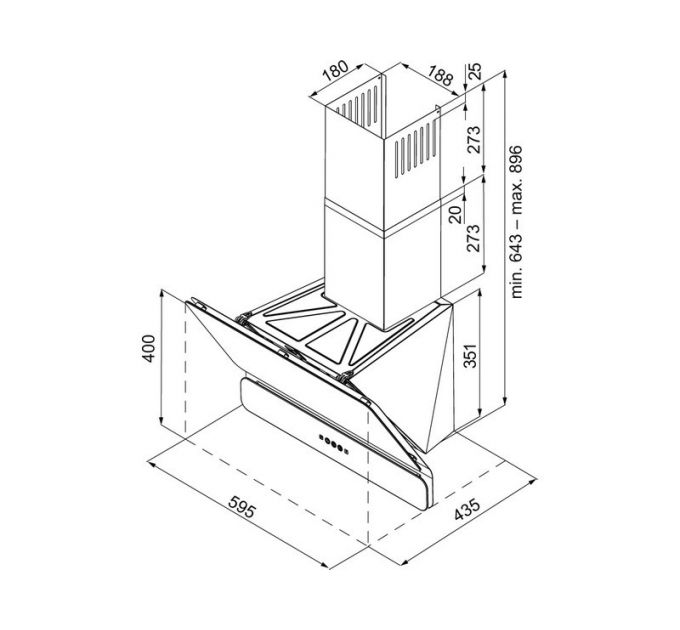 Вытяжка KRONA MYSTERIUM 600 GLASS GR S