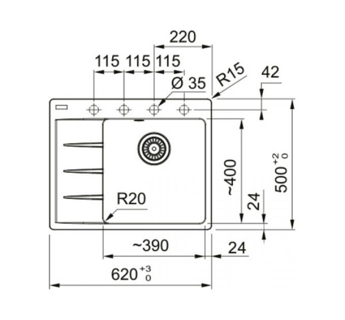 Мойка Franke CNG 611/211-62 TL, черный матовый, чаша справа (114.0639.705)