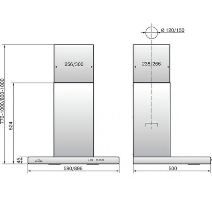 Вытяжка Elikor Квадра 60Н-430-К3Д нержавеющая сталь