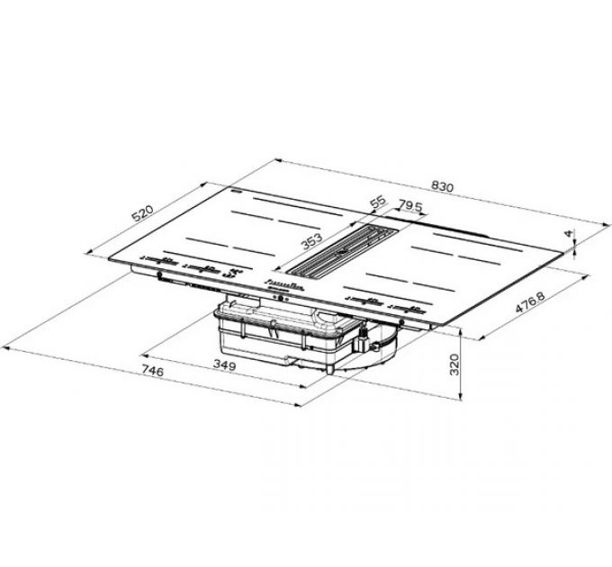 Варочная панель Faber GALILEO BOLD F830 (340.0708.971) индукционная с вытяжкой