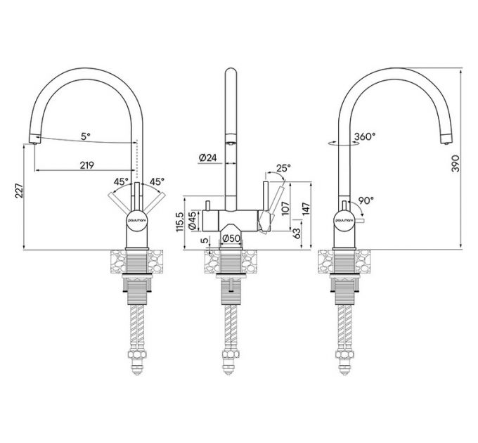 Смеситель Paulmark Heller He213218-WH (431), матовый белый