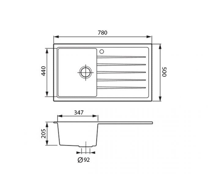 Мойка Longran Classic CLS780.500 - 38 Terra