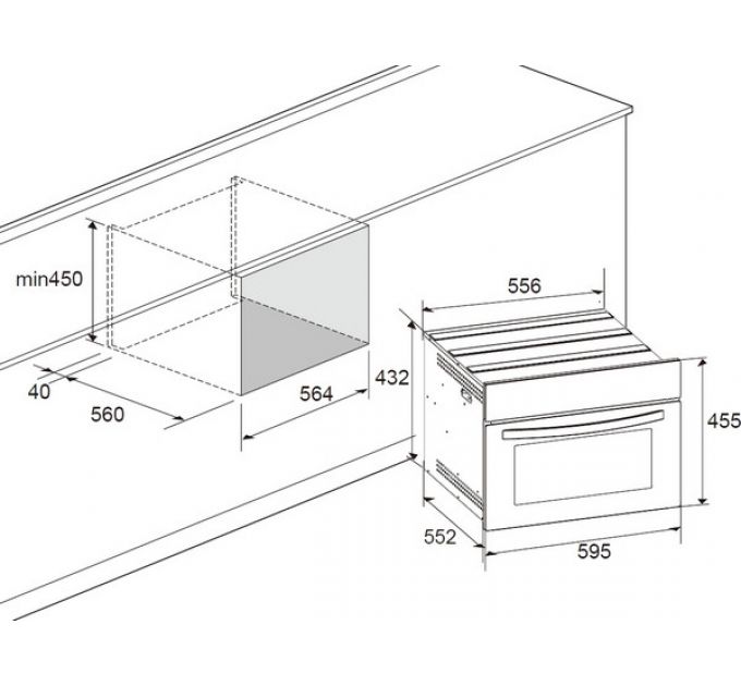 Духовой шкаф MEFERI MEO607BK MICROWAVE компактный с СВЧ