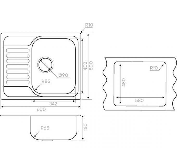 Мойка Kuchenstern BASIS 45 нержавеющая сталь