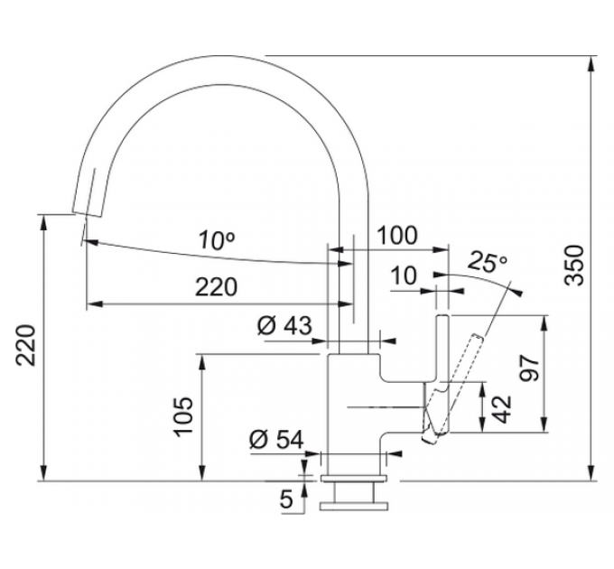 Смеситель Franke Lina XL, черный матовый (115.0626.019)