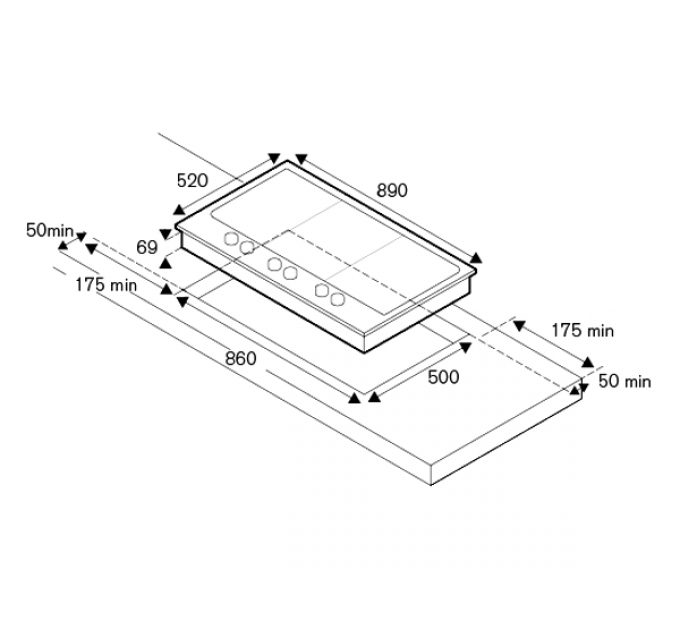 Варочная панель Bertazzoni PM365S0X газовая