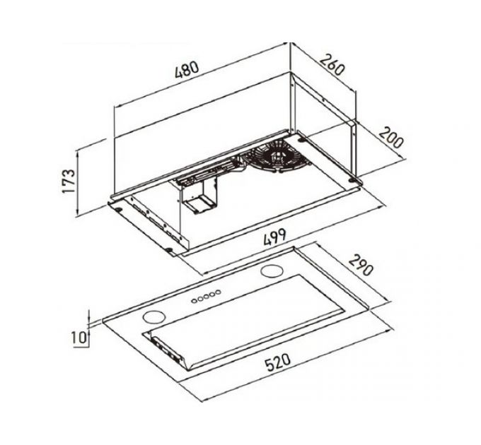 Вытяжка MEFERI INBOX52IX LIGHT