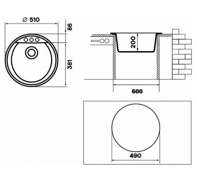 Мойка Longran Ultra ULS460 - 54 Truffle