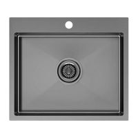 Мойка Paulmark Kroner 59 PM215951-GM, вороненая сталь
