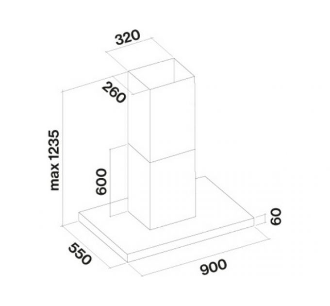 Вытяжка Falmec PLANE ISOLA BLACK 90 (PLUS)