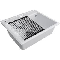 Мойка Paulmark Stepia 60+ролл-мат Step, белый/брашированная нерж. сталь