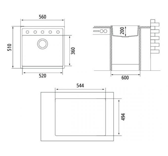 Мойка Longran Geos GES560.510 - 54 Truffle