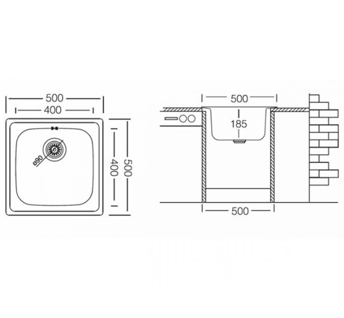 Мойка Ukinox Гранд GRP500.500 -GT8K -C