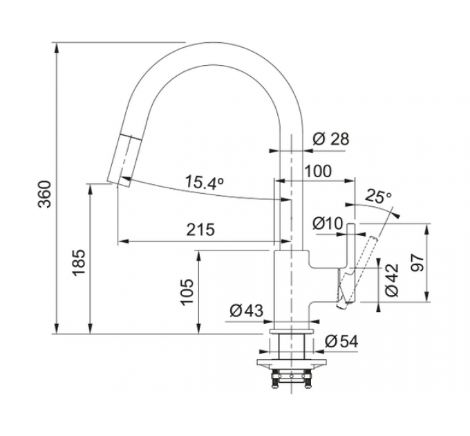 Смеситель Franke Lina с выдвижным шлангом, белый (115.0626.081)