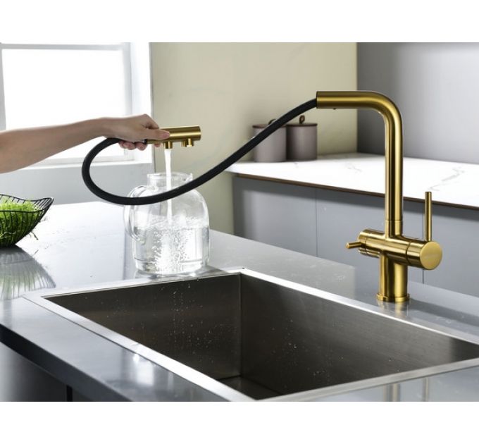 Смеситель Paulmark Serpentine Se213222-BG, брашированное золото