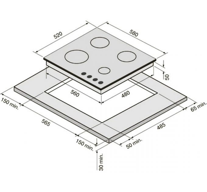 Варочная панель KRONA NEBEL 60 WH W газовая