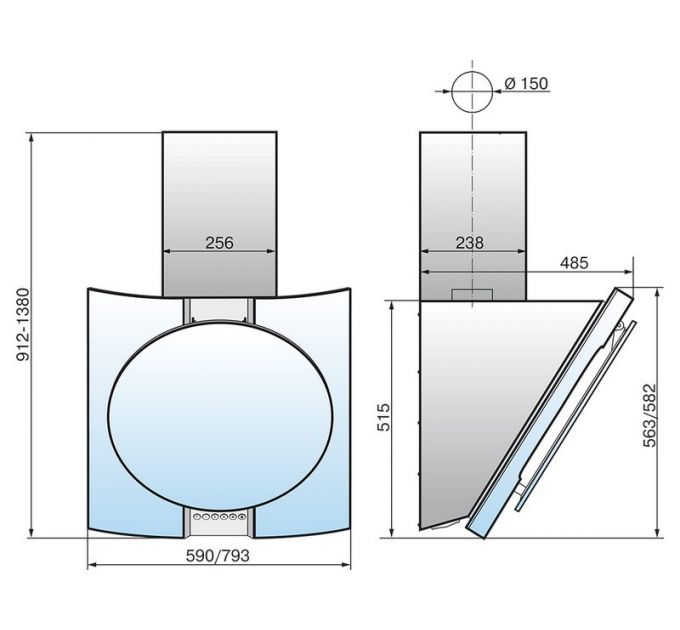 Вытяжка Elikor Графит 80Н-700-Э4Д нерж/стекло черное