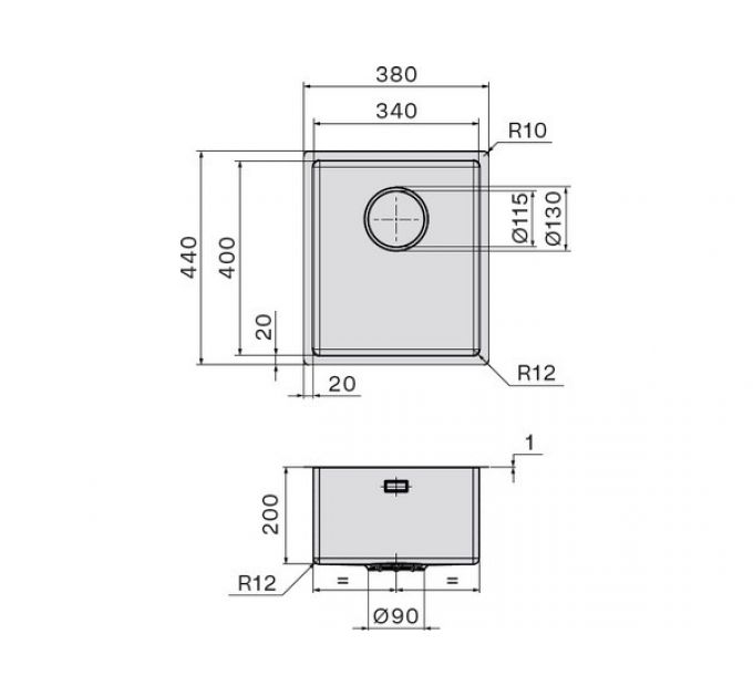 Мойка Falmec Como 34 (врезной монтаж)