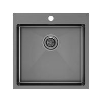 Мойка Paulmark Kroner 51 PM215151-GM, вороненая сталь