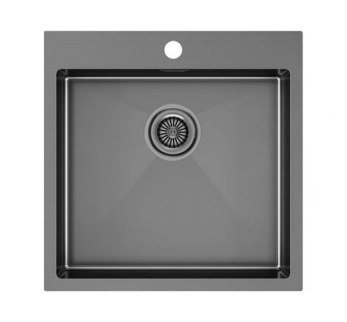 Мойка Paulmark Kroner 51 PM215151-GM, вороненая сталь