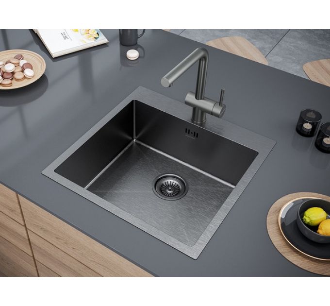 Мойка Paulmark Kroner 51 PM215151-GM, вороненая сталь