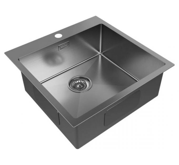 Мойка Paulmark Kroner 51 PM215151-GM, вороненая сталь