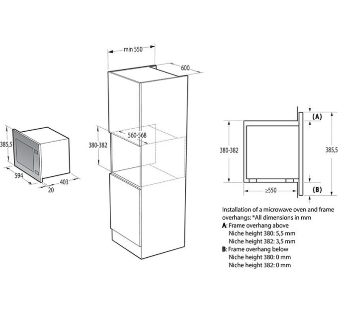 СВЧ-печь Gorenje BMI251SG3BG