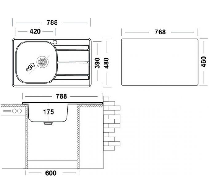 Мойка Ukinox Спектр SPM788.480 -GT6K 2L