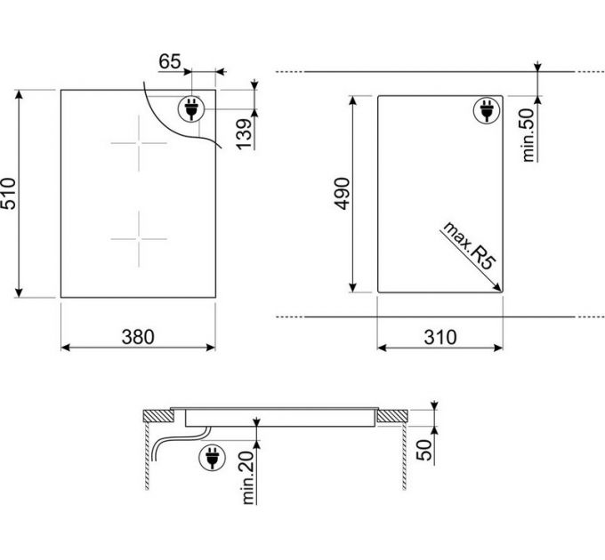Варочная панель SMEG SIM3323D индукционная